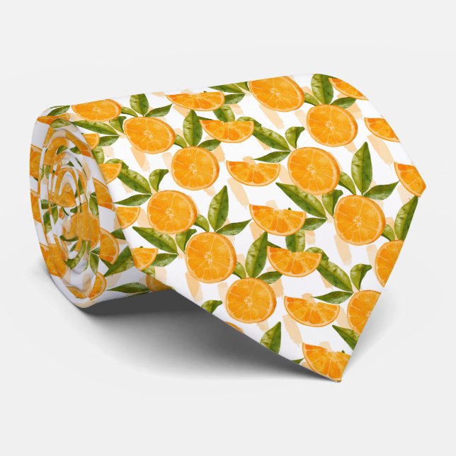 Akvarell Orange Citrus Mönster Slips (Rullad)