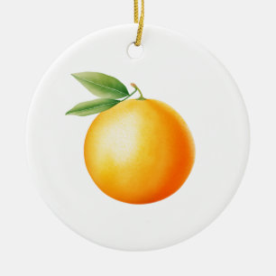 Akvarell Orange Julgransprydnad Keramik