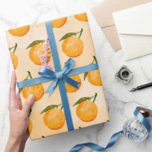 Akvarell Orange Mönster Presentpapper