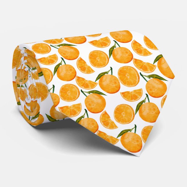 Akvarell Orange Mönster Slips (Rullad)