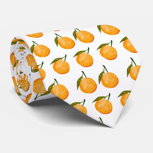 Akvarell Orange Mönster Slips (Rullad)