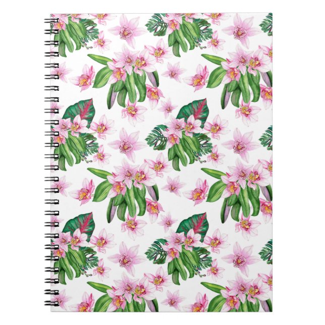 Akvarell Orkidéer Design 30  Anteckningsbok (Framsidan)