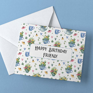 Akvarell över milarna Vän Happy Birthday Kort