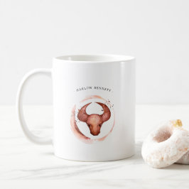 Akvarell Oxen Astrologi Stjärntecken | Monogram Kaffemugg