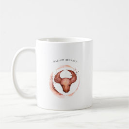 Akvarell Oxen Astrologi Stjärntecken | Monogram Kaffemugg