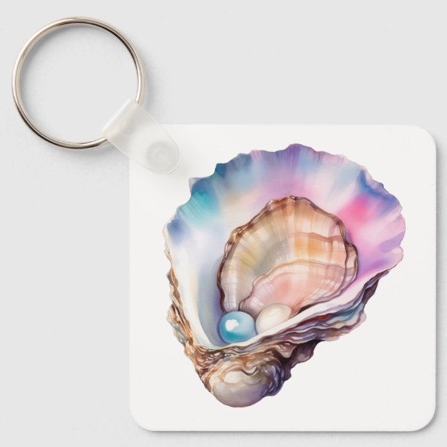 Akvarell Oyster Nyckelring (Framsida)