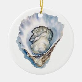 Akvarell Oyster Shell Julgransprydnad Keramik