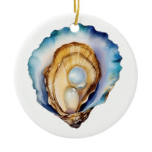 Akvarell Oyster Skal