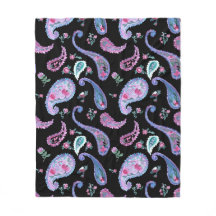 Akvarell Paisley Svart Lavendel Rosa Blå
