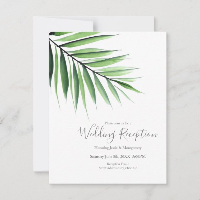 Akvarell Palm  Inbjudningar (Framsida)