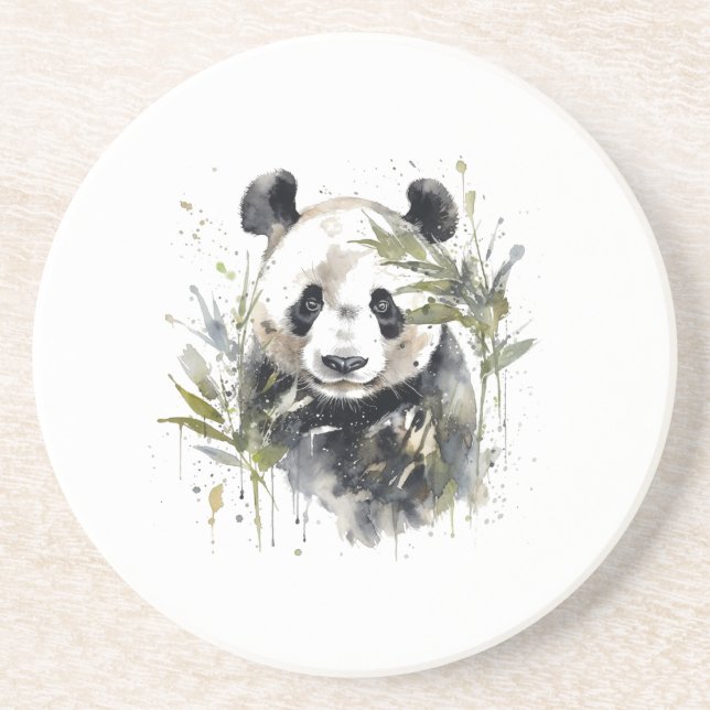 Akvarell Panda Trädgård Underlägg (Framsidan)