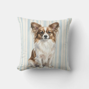 Akvarell Papillon Hund Kudd Kudde