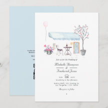 Akvarell Paris QR-kod RSVP Bröllop