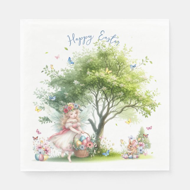 Akvarell Påsk Vår Älva Pappersservett (Framsidan)