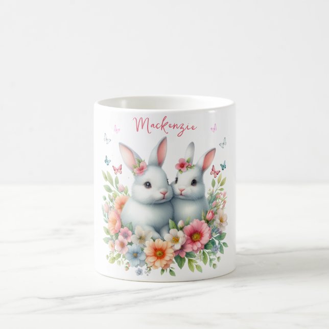 Akvarell Påskharen Personlig Kaffemugg (Center)