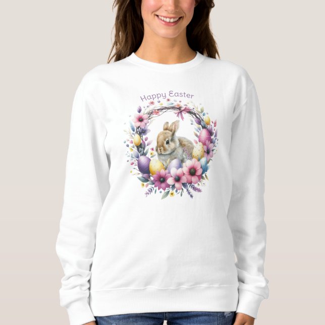 Akvarell Påskharen Personlig T Shirt (Framsida)