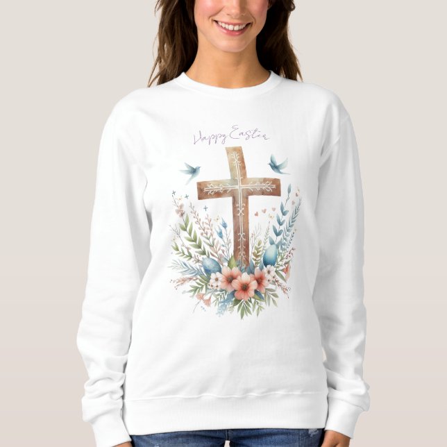 Akvarell Påskkors Personligt T Shirt (Framsida)