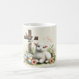 Akvarell Påsklamm Personligt Kaffemugg