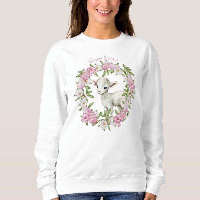 Akvarell Påsklamm Personligt T Shirt (Framsida)