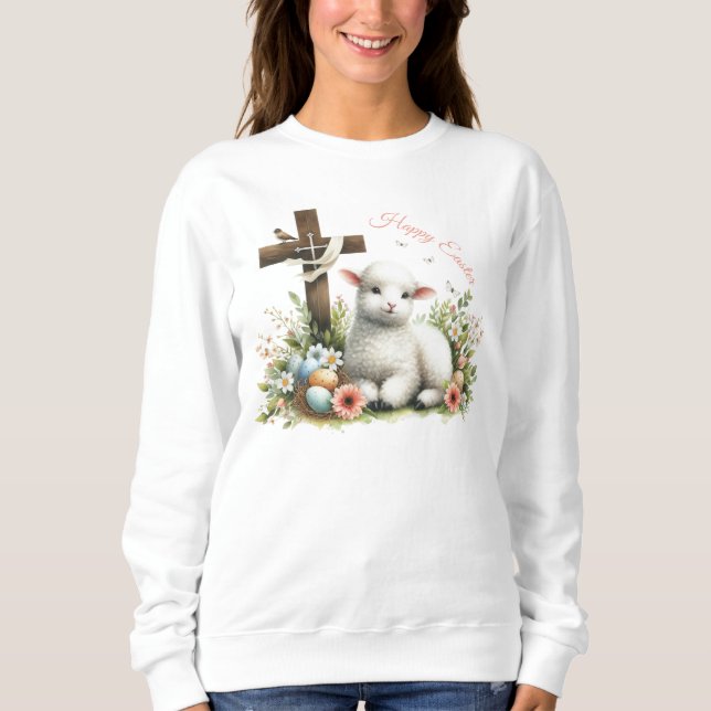 Akvarell Påsklamm Personligt T Shirt (Framsida)