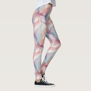 Akvarell Pastell Abstrakt Mjuk Estetisk Mönster Leggings