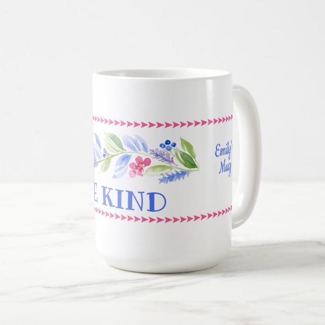 Akvarell Pastell Blommig VARA SNÄLL Kaffemugg (Framsida höger)