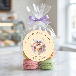 Akvarell Pastell Macaron Konditori Bageri Runt Klistermärke