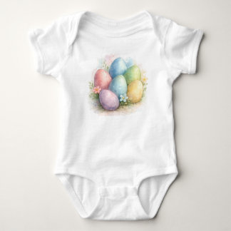 Akvarell Pastell Påskägg med Blommor T Shirt