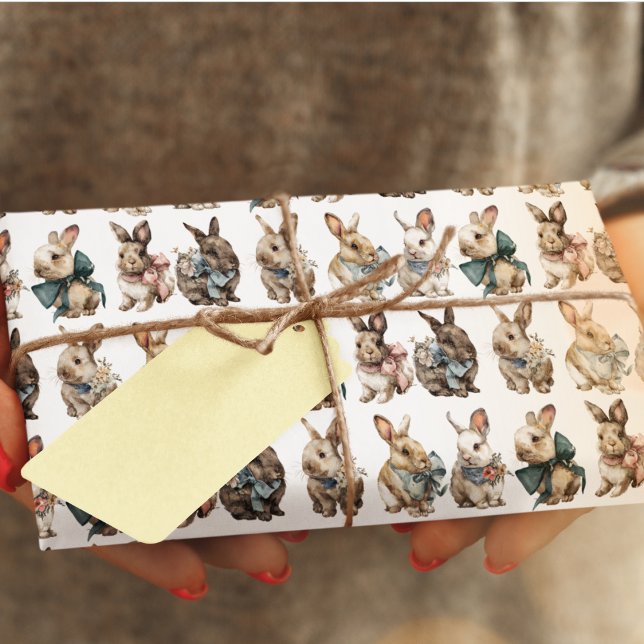 Akvarell Pastell Påskharar Presentpapper (Skapare uppladdad)