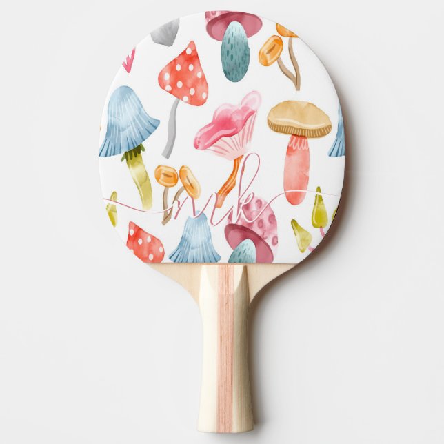 Akvarell Pastell Svampar Pingisracket (Framsidan)