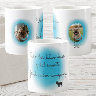 Akvarell Pastellblå Fransk Bulldog - Anpassad Kaffemugg
