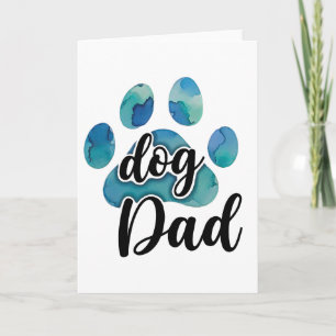 Akvarell Paw Print Hund Pappa Husdjur Älskare Far Kort