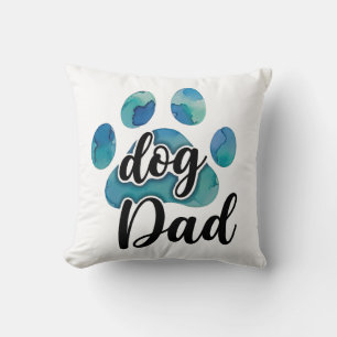 Akvarell Paw Print Hund Pappa Husdjur Älskare Far Kudde