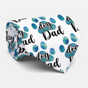 Akvarell Paw Print Hund Pappa Husdjur Älskare Far Slips
