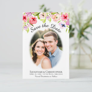 Akvarell Penséer, Vilda Blommor & Foto Bröllop Spara Datumet