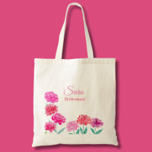Akvarell Peonies Personlig Brudtärna