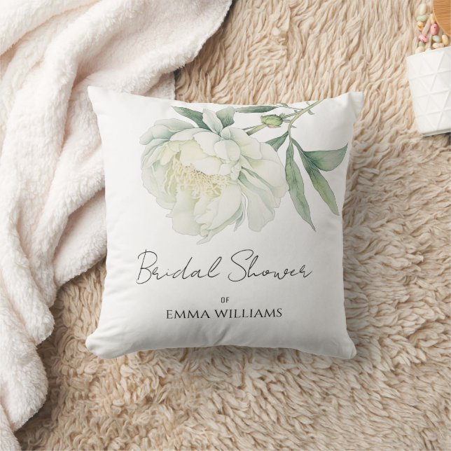 Akvarell Peony Blomma | Bröllopsdusch Kudde (Filt)