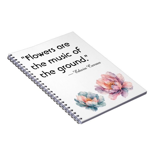 Akvarell Peony Blommig Anteckningsbok (Högra Sidan)