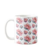 Akvarell Peony Blommor
