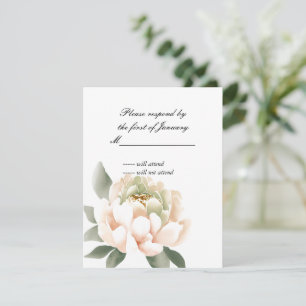 Akvarell Peony Svarskort OSA Kort