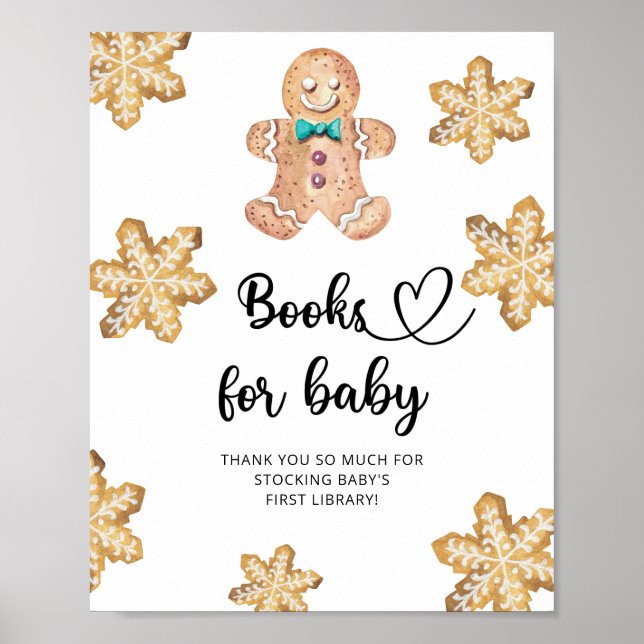 Akvarell pepparkakböcker för bebis poster (Framsidan)