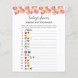 Akvarell persika Emoji bild spel baby shower