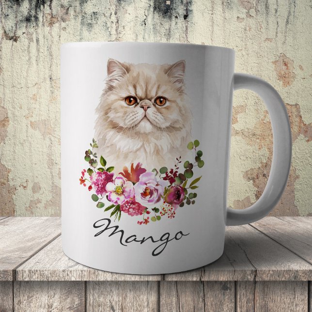 Akvarell Persisk Katt Kaffemugg (Skapare uppladdad)