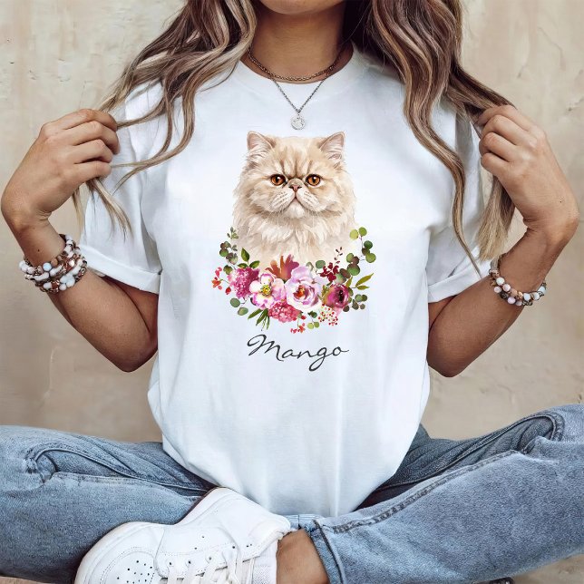 Akvarell Persisk Katt T Shirt (Skapare uppladdad)