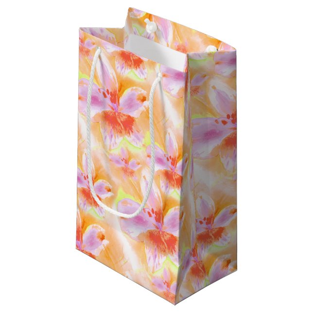 Akvarell Peruan Lilja Alstroemeria konst presentvä (Framsidan Vinklad)