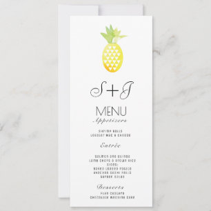 Akvarell Pineapple Tropisk Oas Frukt - Meny