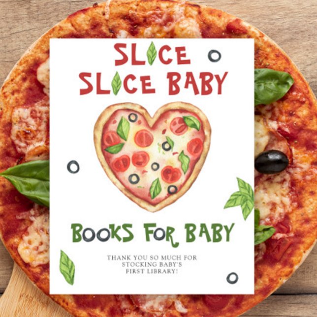 akvarell pizza baby shower - böcker för bebisen poster (Skapare uppladdad)