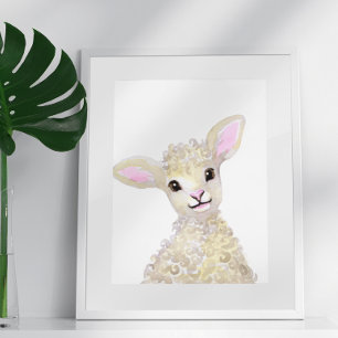 Akvarell Plantskola Skogsgård Babyfår Poster