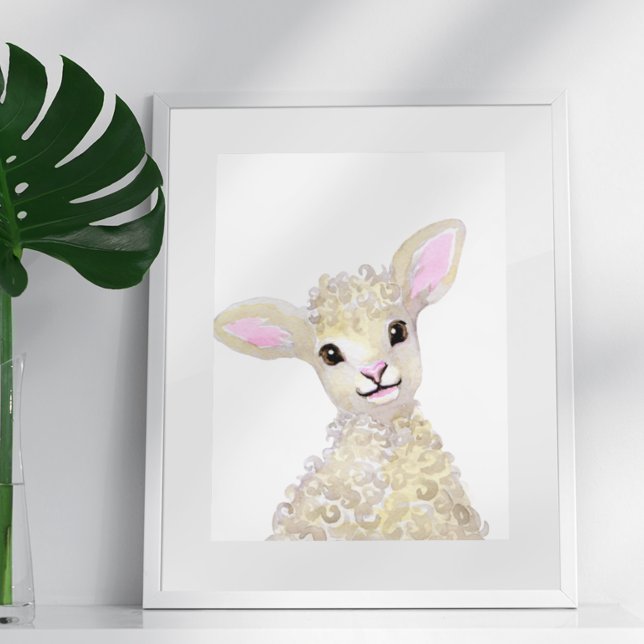 Akvarell Plantskola Skogsgård Babyfår Poster (Skapare uppladdad)