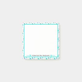 Akvarell prickig lärare tacksamhetsgåva post-it block